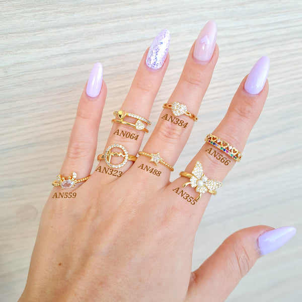 Anillos con zircones