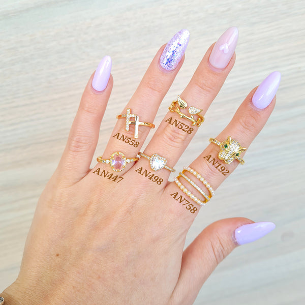 Anillos con zircones