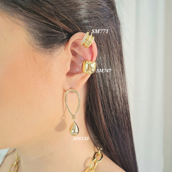 Earcuffs/ Arete colgante gota