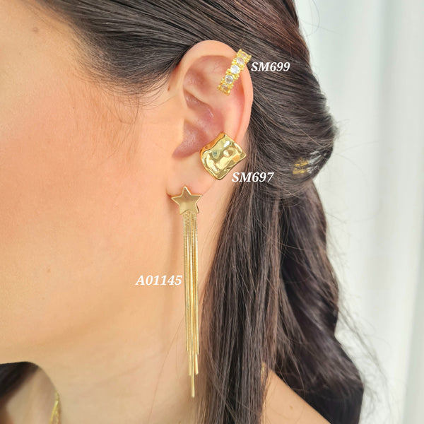 Earcuffs/ Arete estrella y cadenas