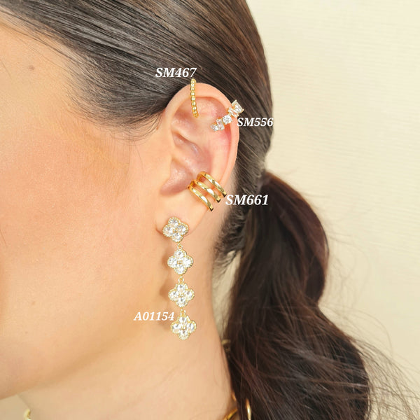 Earcuffs/ Arete consecutivo trébol