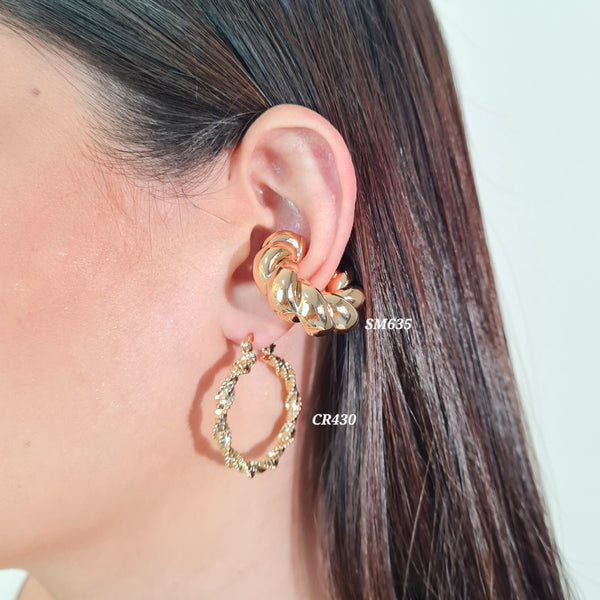 Earcuff chunky entorchado/ candonga entorchada con textura