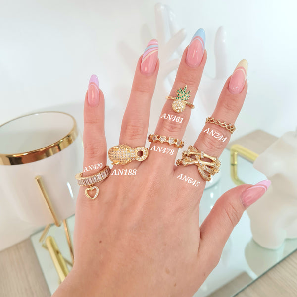 Anillos con zircones