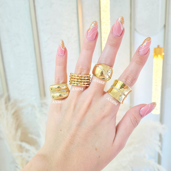 Anillos grandes con zircones