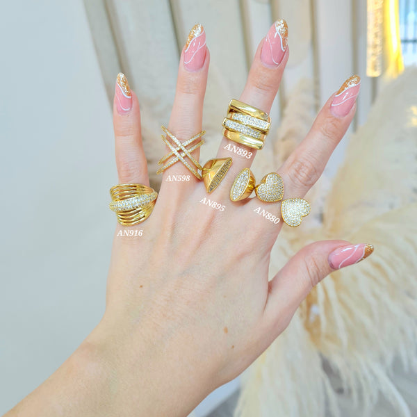 Anillos grandes con zircones