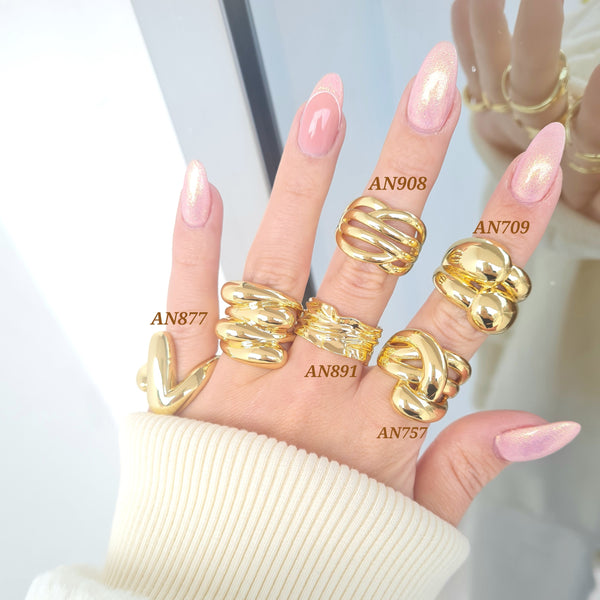 Anillo rodio doble asimétrico liso AN877