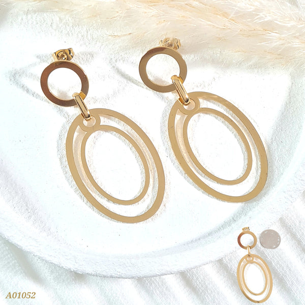 Arete ovalado doble A01052