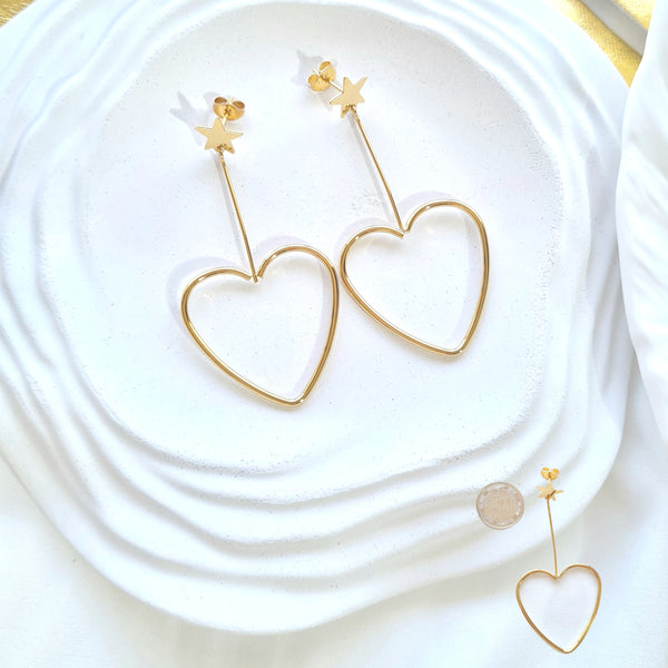 Arete estrella y corazón A01157