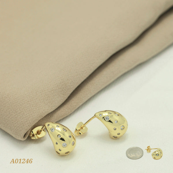 Arete mini gota con zircones A01246