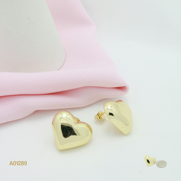 Arete corazón liso A01289