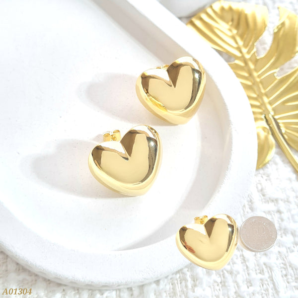 Arete corazón inflado A01304