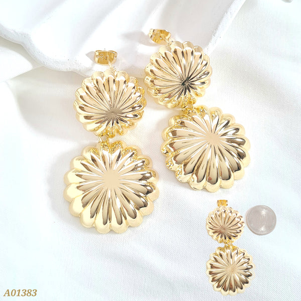 Arete doble redondo textura caracol A01383