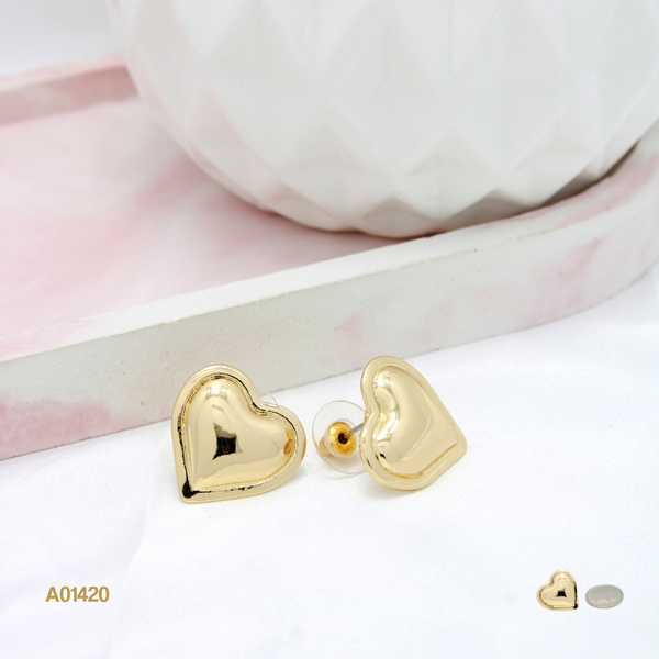 Arete corazón liso A01420