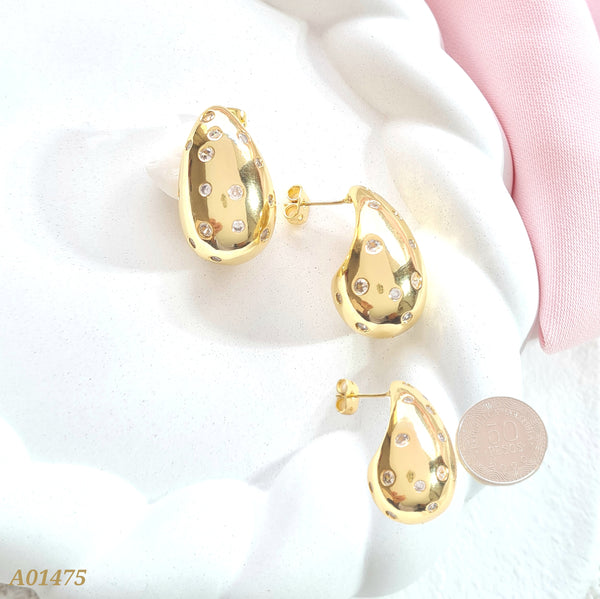 Arete gota con perlas A01475