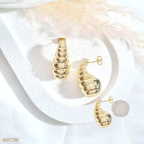 Arete gota textura caracol A01730