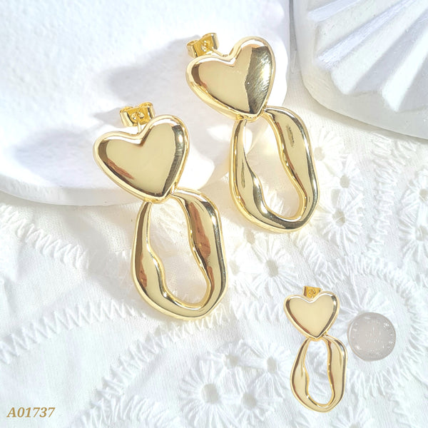 Arete corazón doble A01737