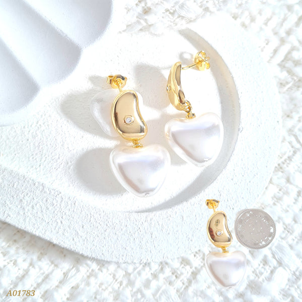 Arete doble con corazón A01783