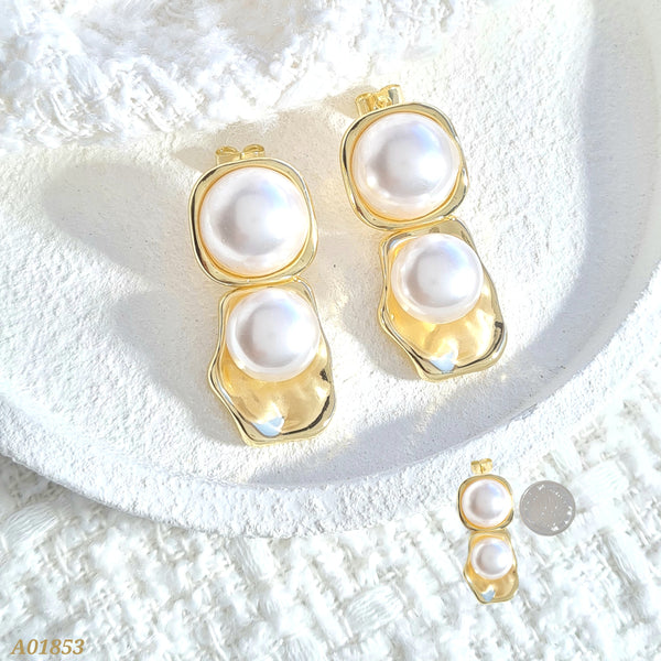 Arete doble perla A01853