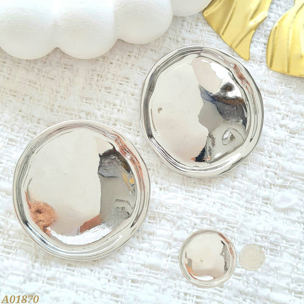 Arete redondo plateado A01870