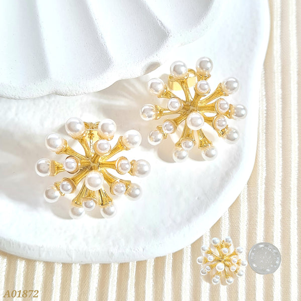 Arete redondo multi perlas A01872