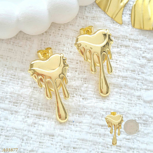 Arete corazón gotas A01877