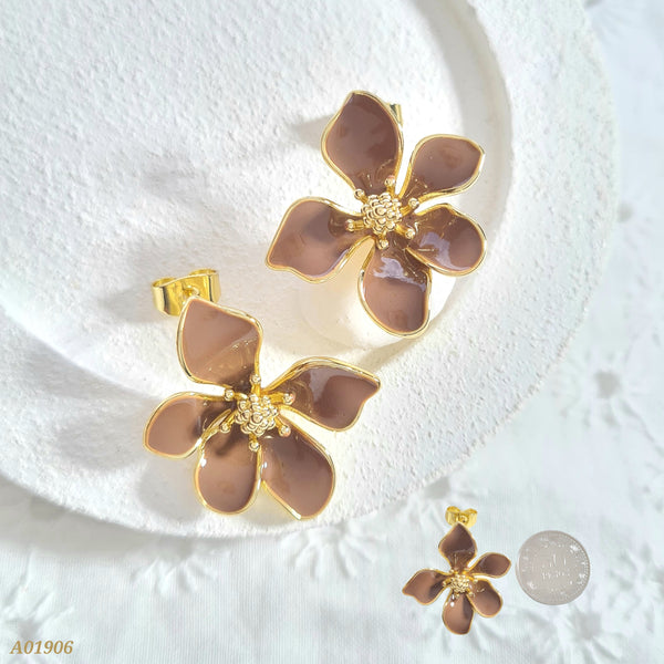 Arete flor café A01906