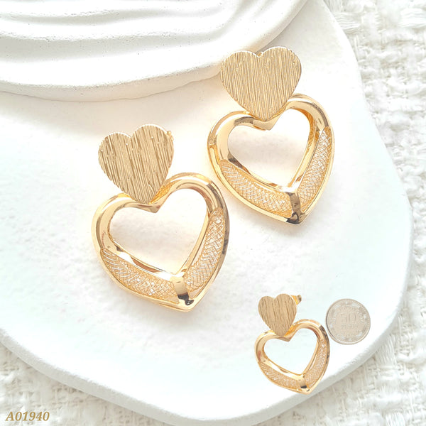 Arete corazón doble A01940