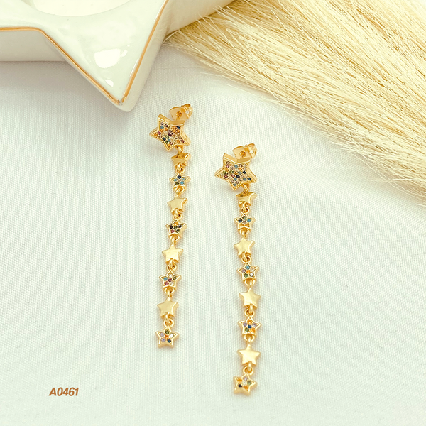 Arete con estrellas multicolor en columna A0461