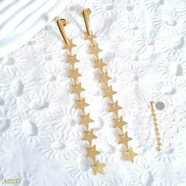 Arete estrella con textura A0533