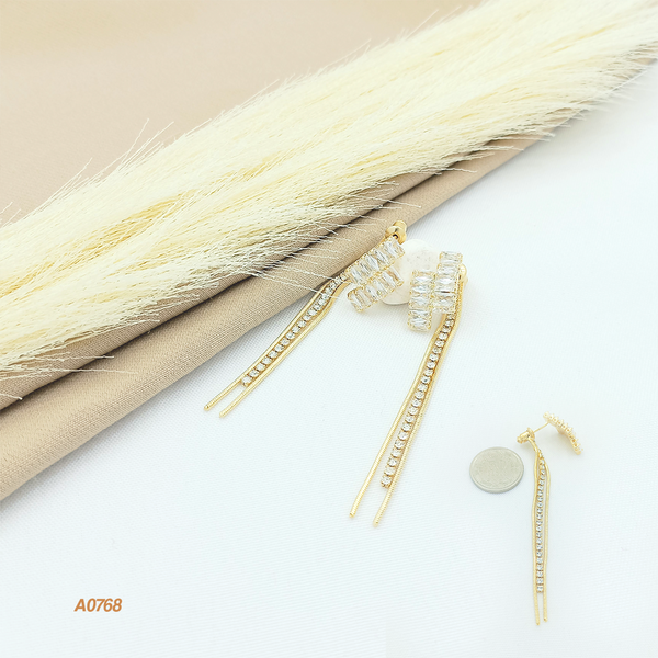 Arete doble columna zircón y cadenas A0768