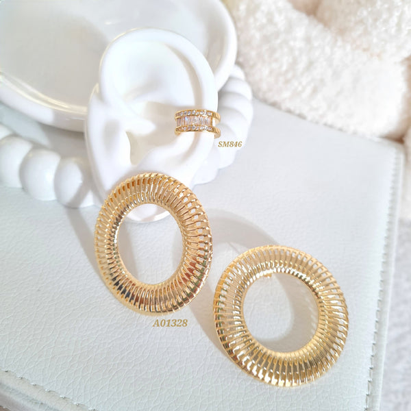 Earcuff en zircones / Arete circular (Cada uno)