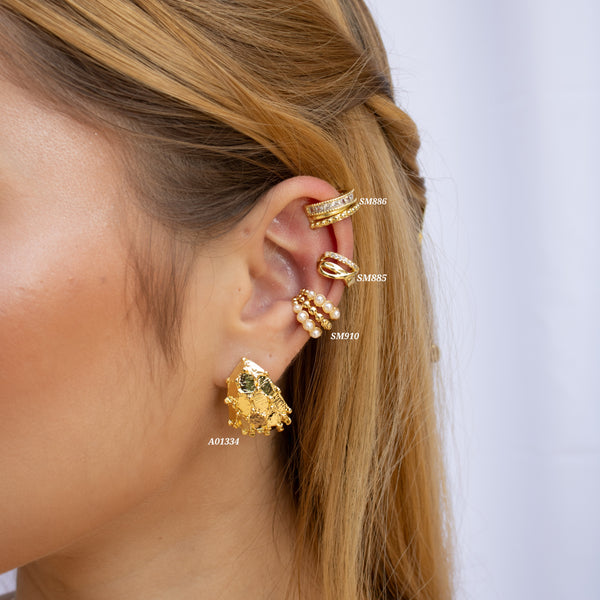 Aretes geométricos/ Earcuffs con zircones(Cada uno)