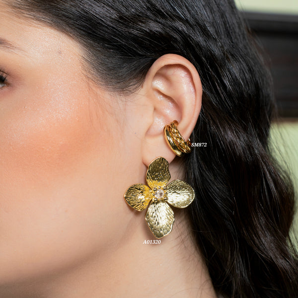 Aretes flor / Earcuff doble (Cada uno)