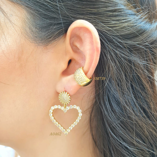 Arete corazón  / Earcuff zircones (cada uno)