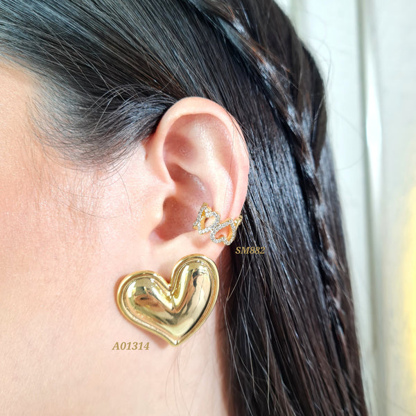 Arete corazón  / Earcuff corazones (cada uno)