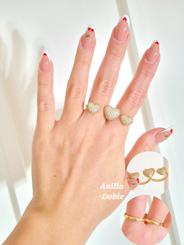 Anillo triple corazón AN1114