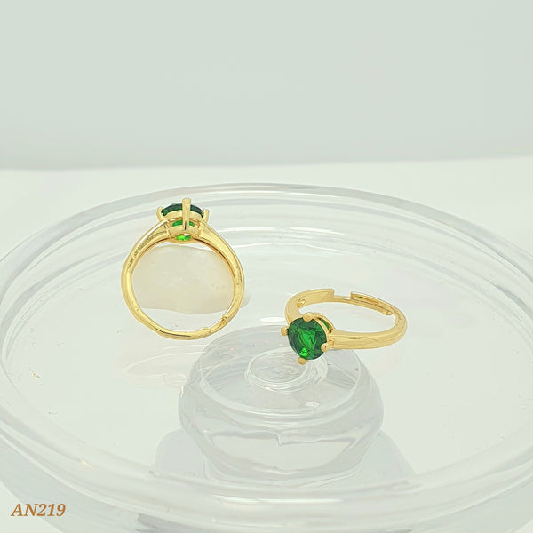 Anillo zircón verde central AN219