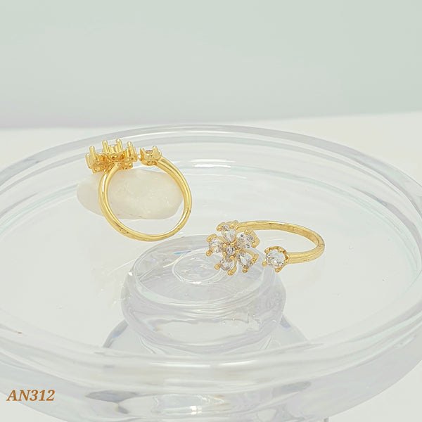 Anillo flor y zircón AN312