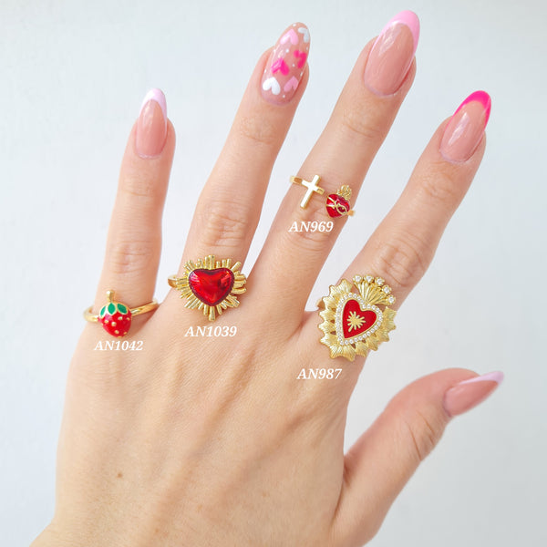 Anillos sagrado corazón  y fresa