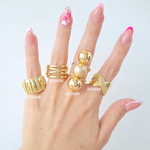 Anillos lisos y con texturas