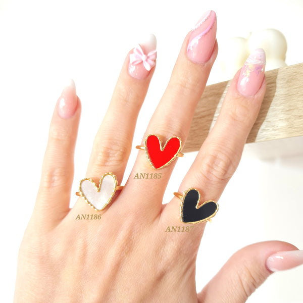 Anillos corazón multicolor