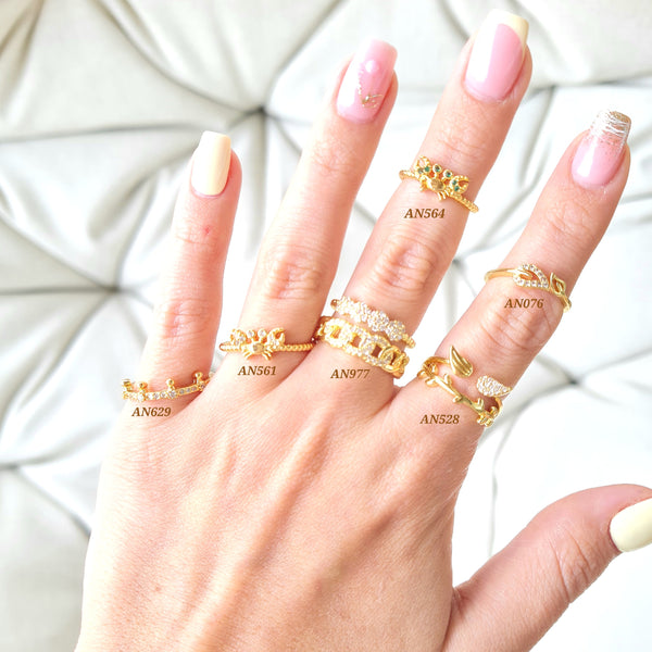 Anillos con zircones