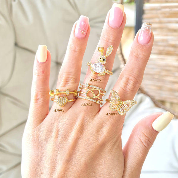 Anillos con zircones