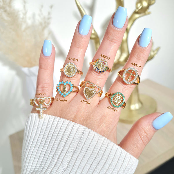 Anillos cruces y virgenes