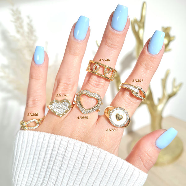 Anillos con zircones