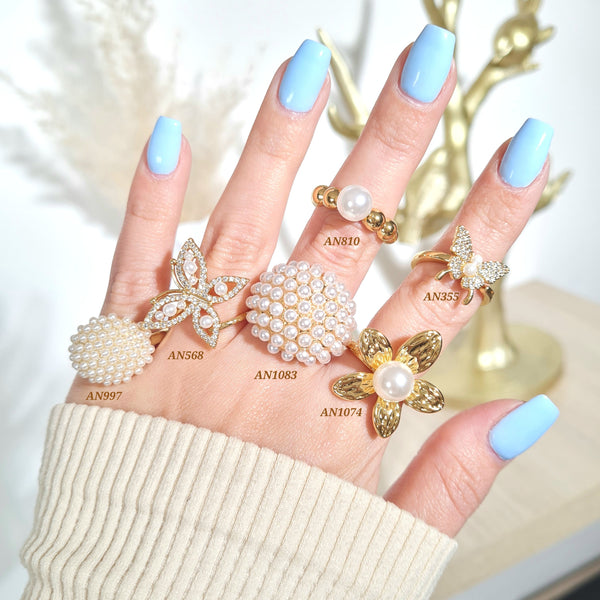 Anillos con perlas