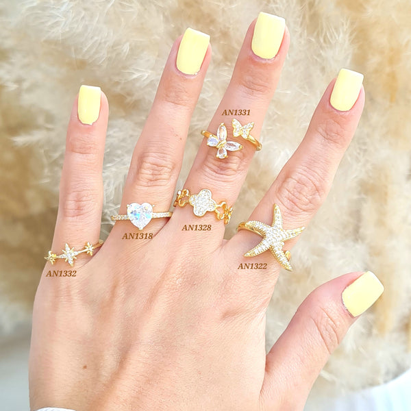 Anillos con zircones