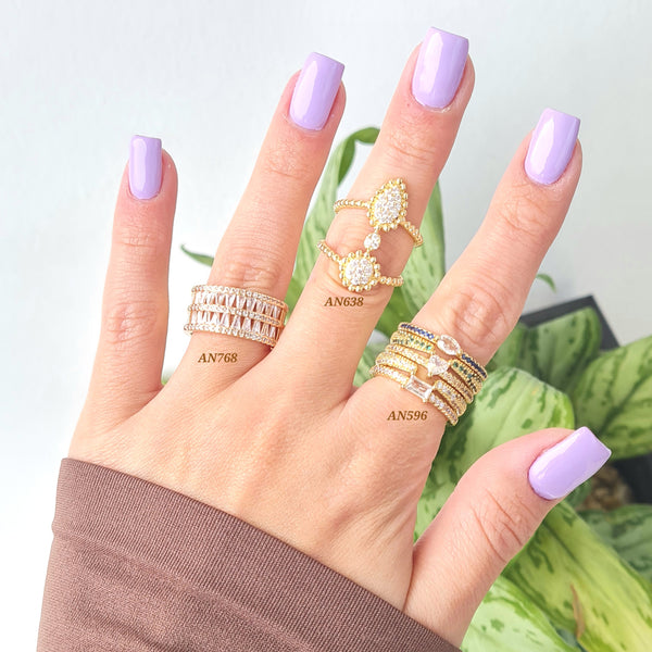 Anillos con zircones