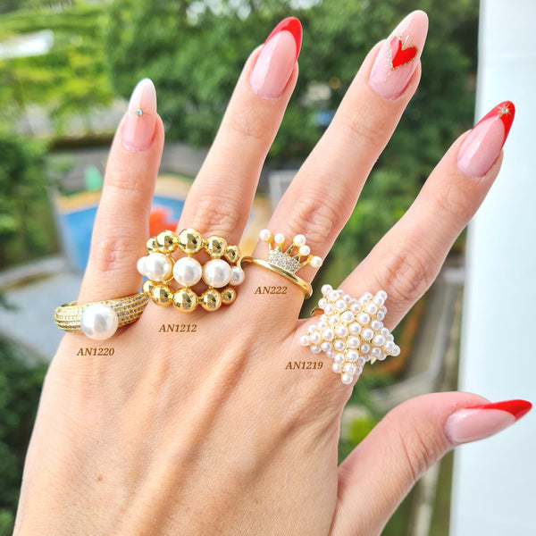 Anillos con perlas