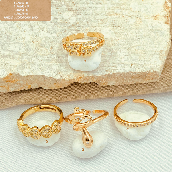 Anillos con zircones